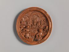 Medallion with the Feast of Ahasuerus, early 16th century. Creator: Unknown