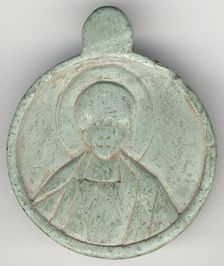 Medallion with the Head of a Saint, Byzantine, 14th-15th century. Creator: Unknown