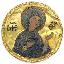Medallion with the Virgin from an Icon Frame, Byzantine, ca. 1100. Creator: Unknown