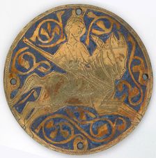 Medallion with Youth on Galloping Horse, French, ca. 1240-60. Creator: Unknown