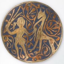 Medallion with Youth Leading Long-necked Animal, French, ca. 1240-60. Creator: Unknown