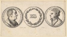 Medallions with portraits of Sebald Beham and Anna Beham, 1647. Creator: Wenceslaus Hollar