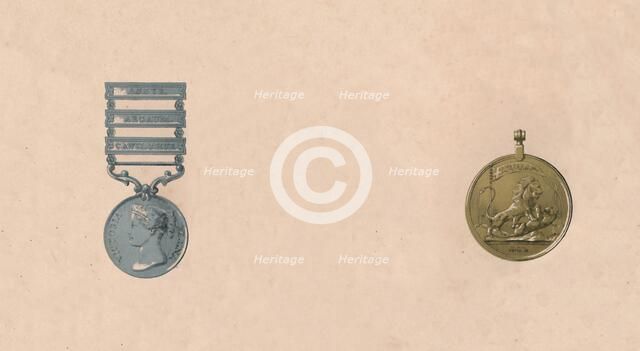 'Medals for Battles in India', c1911th century. Artist: Unknown.