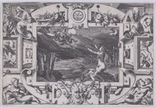 Medea and Her Chariot Drawn by Dragons (Echevellée et nue par nuit brune, en lieu désert i..., 1563. Creator: Rene Boyvin