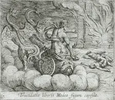 Medea Destroying Jason's Family and Home, published 1606. Creators: Antonio Tempesta, Wilhelm Janson