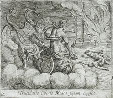 Medea Destroying Jason's Family and Home, published 1606. Creators: Antonio Tempesta, Wilhelm Janson