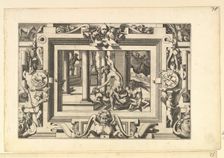Medea Kills Her Two Children by Jason (Pour qui d'Absyrte a le sang repandu, fait que du s..., 1563. Creator: Rene Boyvin