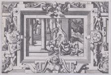 Medea Kills Her Two Children by Jason (Pour qui d'Absyrte a le sang repandu, fait que du s..., 1563. Creator: Rene Boyvin