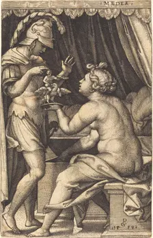 Medea Returning the Penates to Jason. Creator: Georg Pencz