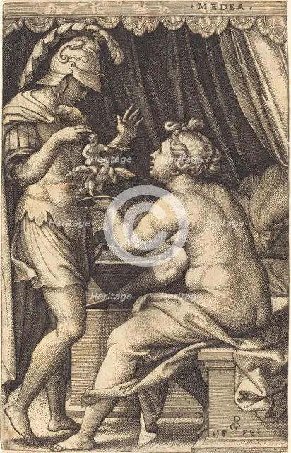 Medea Returning the Penates to Jason. Creator: Georg Pencz.