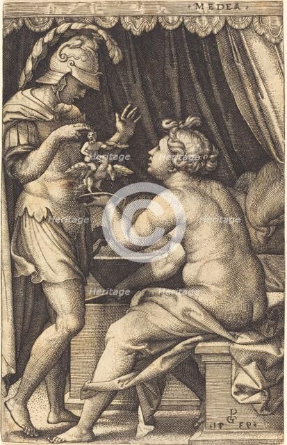 Medea Returning the Penates to Jason. Creator: Georg Pencz.