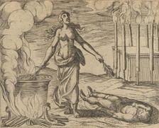 Medea Restoring Aeson's Youth (Aesoni decerptio iuventam restituit Medea),..., Published after 1606. Creator: Antonio Tempesta