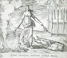 Medea Restoring Aeson's Youth, published 1606. Creators: Antonio Tempesta, Wilhelm Janson