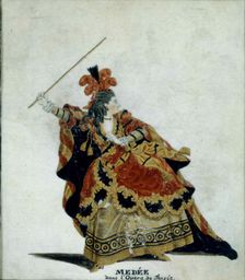 Médée. Costume design for the opera Thésée by Jean-Baptiste Lully, 1770-1778 . Creator: Fesch, Jean-Louis (1739-1778)