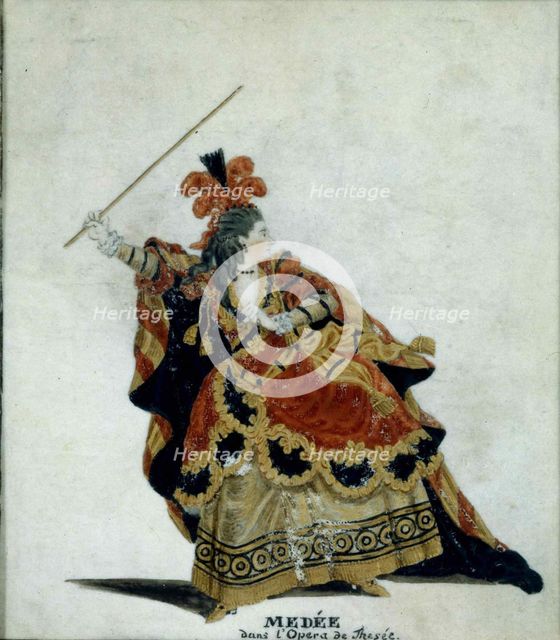 Médée. Costume design for the opera Thésée by Jean-Baptiste Lully, 1770-1778 . Creator: Fesch, Jean-Louis (1739-1778).