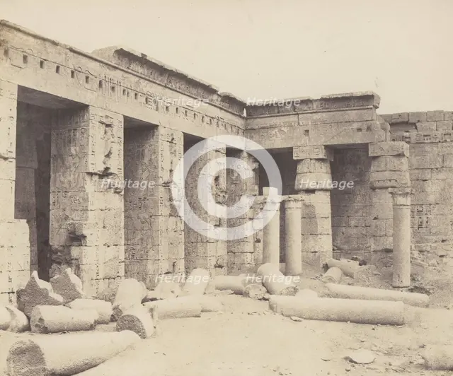 Médinet-Abou (Thèbes). Constructions Postérieures - Deuxiéme Cour, 1851-52, printed 1853-54. Creator: Félix Teynard.