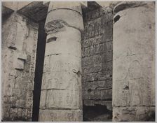 Medinet Habu, Mortuary Temple of Ramses III, Left Wall (Médinet-Habou, Temple funéraire..., 1854. Creator: John Beasley Greene