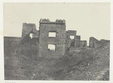 Médinet-Habou, Façade Orientale du Gynécée de Ramsès-Mèiamoun; Thèbes, 1849/51, printed 1852. Creator: Maxime du Camp