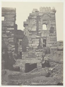 Médinet-Habou, Façade Septentrionale du Gynécée de Ramsès-Méiamoun; Thèbes, 1849/51. Creator: Maxime du Camp