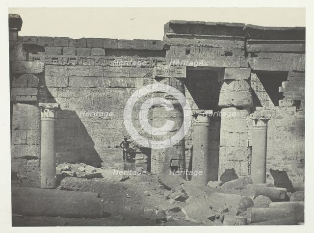 Médinet-Habou, Péristyle du Palais de Ramsès-Méiamoun; Thèbes, 1849/51, printed 1852. Creator: Maxime du Camp.