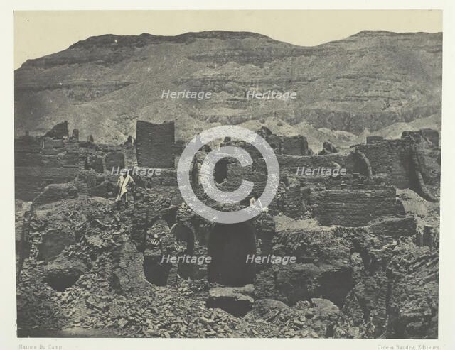 Médinet-Habou, Ruines de la Ville de Papa; Thèbes, 1849/51, printed 1852. Creator: Maxime du Camp.