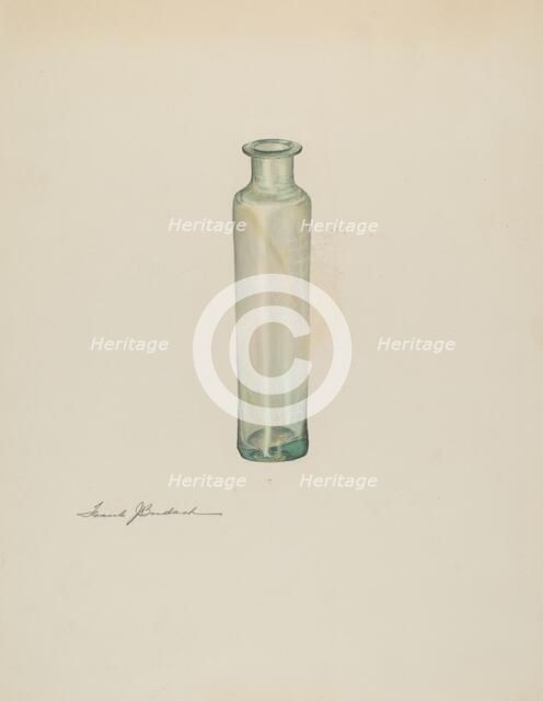 Medicine Bottle, c. 1938. Creator: Frank Budash.