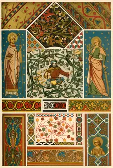 Medieval ceiling and wall painting, (1898). Creator: Unknown