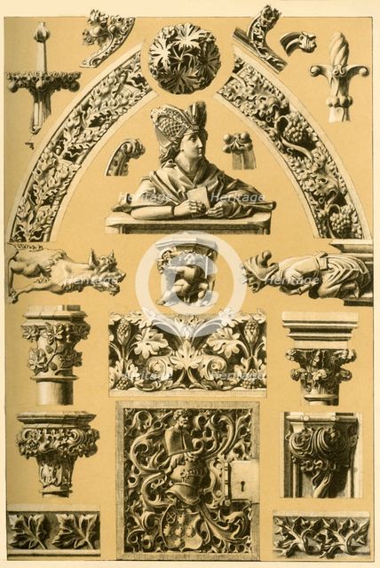 Medieval architectural ornament and sculpture, (1898). Creator: Unknown.
