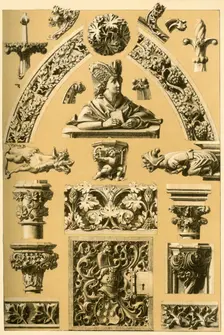 Medieval architectural ornament and sculpture, (1898). Creator: Unknown