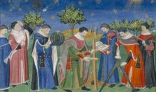 Medieval astrologers and surveyors at work, 15th century. Creator: Unknown