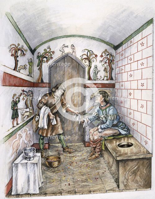 Medieval latrine, c1350, (c1990-2010). Artist: Peter Dunn.