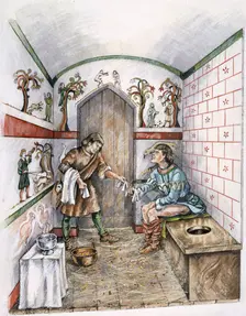 Medieval latrine, c1350, (c1990-2010). Artist: Peter Dunn