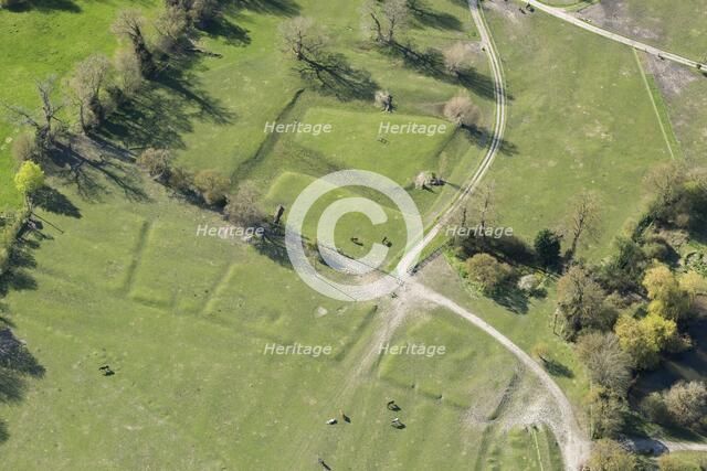 Medieval moat and settlement earthworks, Manor Farm, Great Kimble, Buckinghamshire, 2018. Creator: Historic England Staff Photographer.