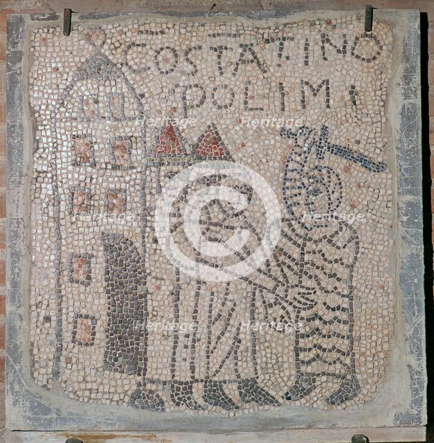 Medieval mosaic of the sack of Constantinople, 5th century. Artist: Unknown