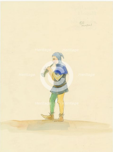 Medieval minstrel, 2004. Creator: Judith Dobie.