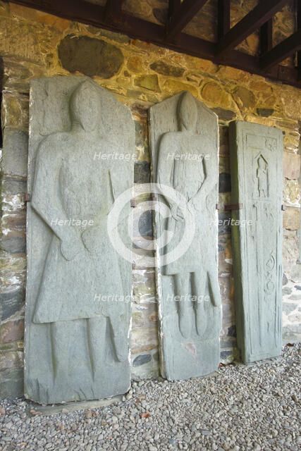 Medieval stone grave slabs, Kilberry, Argyll and Bute, Scotland.