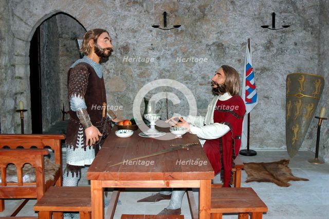 Medieval reconstruction, St Hilarion Castle, North Cyprus. Creator: Peter Thompson.