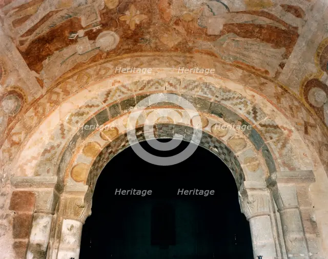 Medieval wall painting, St Mary's Church, Kempley, Gloucestershire, c2000s(?). Artist: Unknown.