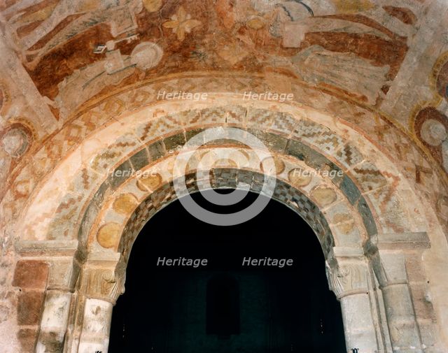 Medieval wall painting, St Mary's Church, Kempley, Gloucestershire, c2000s(?). Artist: Unknown.