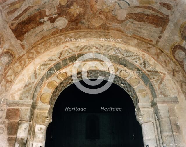 Medieval wall painting, St Mary's Church, Kempley, Gloucestershire, c2000s(?). Artist: Unknown.