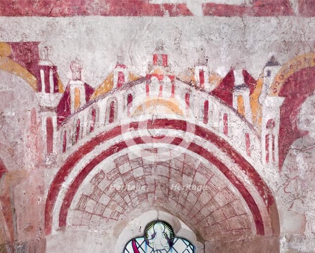 Medieval wall painting, St Mary's Church, Kempley, Gloucestershire, c2010. Artist: Peter Williams.