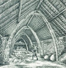 Medieval vicarage barn, Wharram Percy, North Yorkshire, c1988-c2005. Artist: Peter Dunn