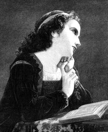 "Meditation," by P. A. Cot, from a photograph published by Messrs. Goupil and Co., 1872. Creator: William Hollidge