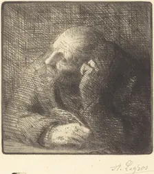 Meditation (La meditation). Creator: Alphonse Legros