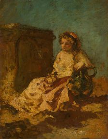 Meditation (Seated Woman), c. 1878/79. Creator: Adolphe Monticelli