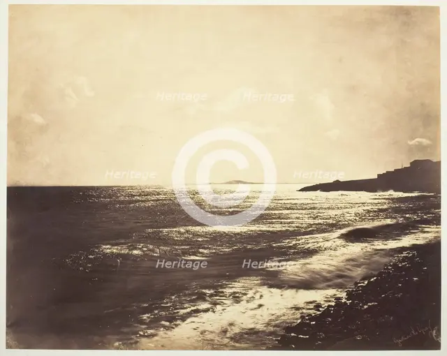 Mediterranean with Mount Agde, 1857. Creator: Gustave Le Gray.