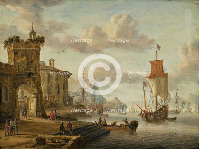 Mediterranean Harbour View, 1674. Creator: Jacobus Storck.