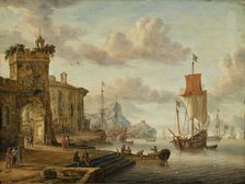 Mediterranean Harbour View, 1674. Creator: Jacobus Storck
