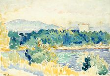 Mediterranean Landscape with a White House, 1900-1905. Creator: Henri-Edmond Cross
