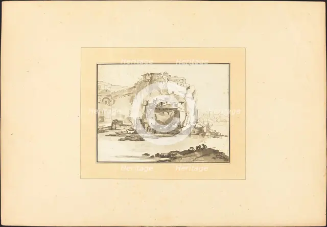 Mediterranean Seascape, published 1782. Creator: Maria Catharina Prestel.